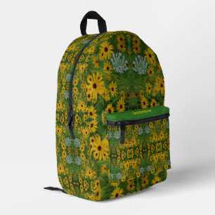 Black Mit Augen Susan Daisy Painting Personalisier Bedruckter Rucksack