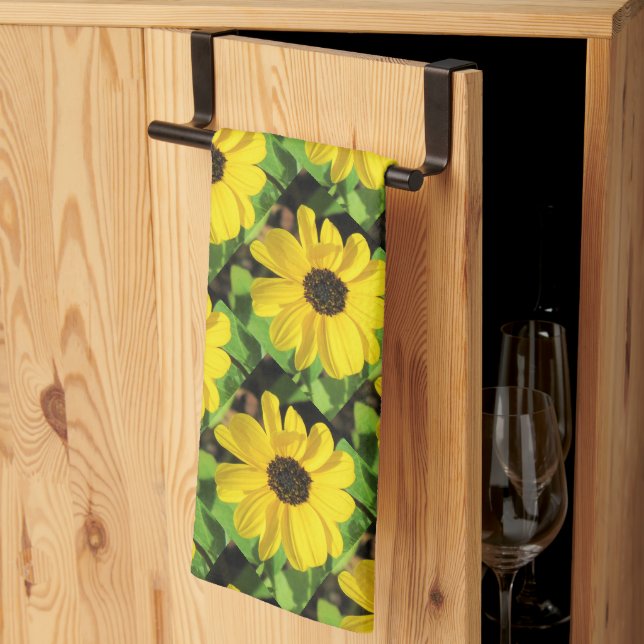 Black Mit Augen Susan Floral Kitchtuch Geschirrtuch (Drittel gefaltet)