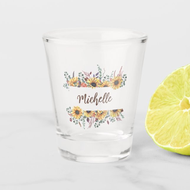 Black Mit Augen Susan Gardens - Personalisiert Schnapsglas (Vorderseite)