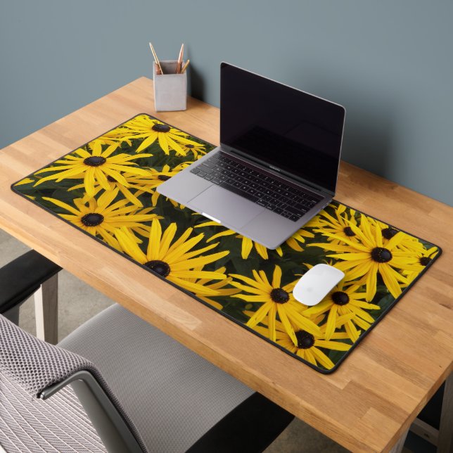 Black Mit Augen Susans Floral Schreibtischunterlage (Büro 2)