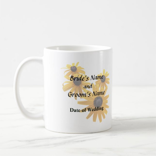 Black Mit Augen Susans Heart Kaffeetasse (Links)