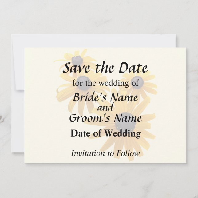 Black Mit Augen Susans Heart Save The Date (Vorderseite)