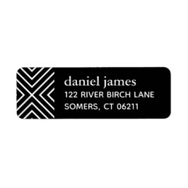 Black Modern Bar Mitzvah Address Label
