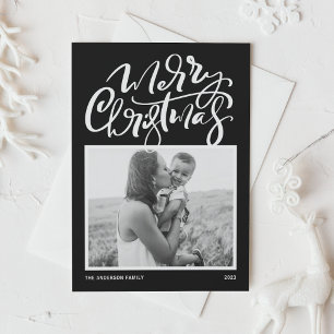 Black Modern Calligraphy Foto Frohe Weihnachten