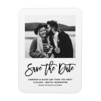 Black Modern Calligraphy Foto Save the Date