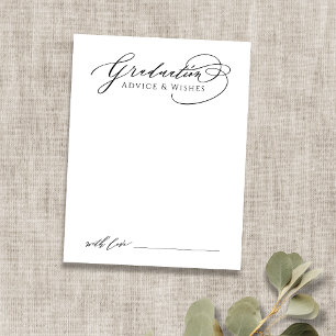 Black Modern Calligraphy Graduate Beratung & Wünsc Mitteilungskarte