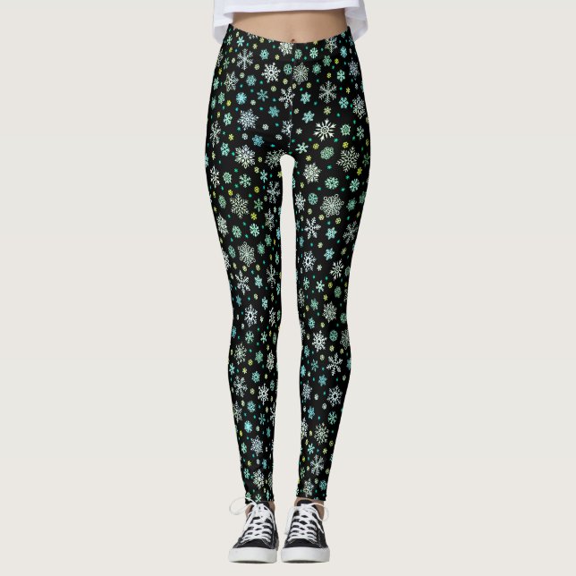 Black Modern Chic Elegante Leggings (Vorderseite)