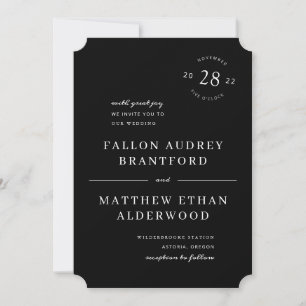 Black Modern Date Faire-part de mariage
