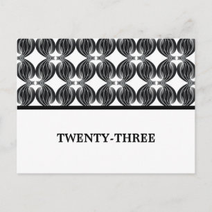 Black Modern Deko Tischnummer Postcard
