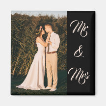 Black Modern Elegant Mr. & Mrs. Couple Foto