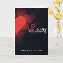 Black Modern Happy Anniversary Card mit eigener Ma Karte