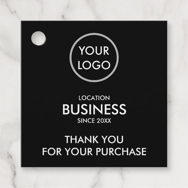 Black Modern Logo Vielen Dank für Ihren Kauf Geschenkanhänger (Vorderseite)