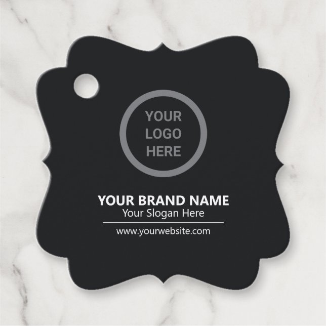 Black Modern Minimal Business Werbeaktion Hang Tag Geschenkanhänger (Vorderseite)