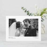 Black Modern Minimalist Photo Wedding Elopement