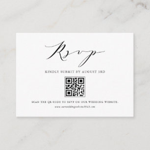 Black Modern Minimalistisch Script QR Code UAWG Begleitkarte