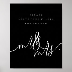 Black Modern New Mr. and Mrs. Poster