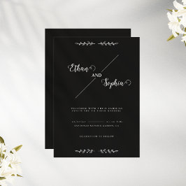 Black Modern Personalisiert Wedding Einladungskart Einladung