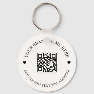 Black Modern QR Code Business Budget Round  Schlüsselanhänger