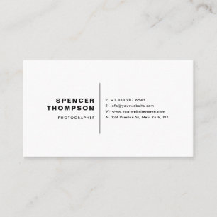 Black Modern Sans Serif Typografie Minimalistisch Visitenkarte