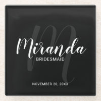 Black Modern Script Personalisiert Bridesmaiers