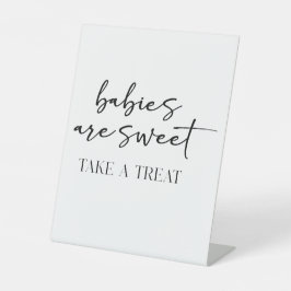 Black Modern Simple Scrip Baby Shower Favor Sockelschild