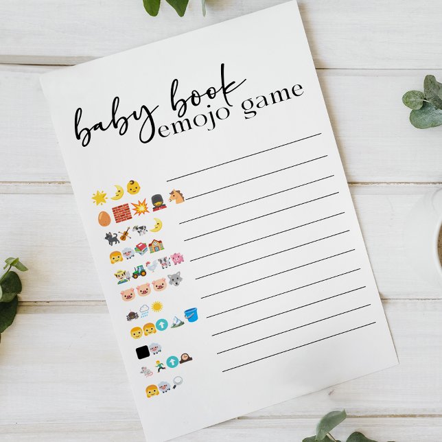 Black Modern Simple Script Baby Book Emoji Game Flyer (Von Creator hochgeladen)
