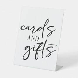 Black Modern Simple Script Baby Shower Cards Gifts Sockelschild