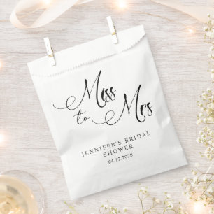 Black Modern Simple Script Brautparty Geschenktütchen