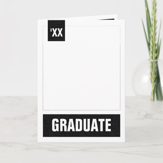 Black Modern Texture Foto Abschluss Einladung (Vorderseite)