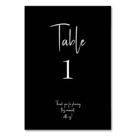Black Modern Wedding Tischnummer
