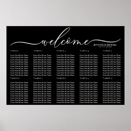 Black Modern Welcome Seating Poster