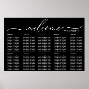 Black Modern Welcome Seating Poster