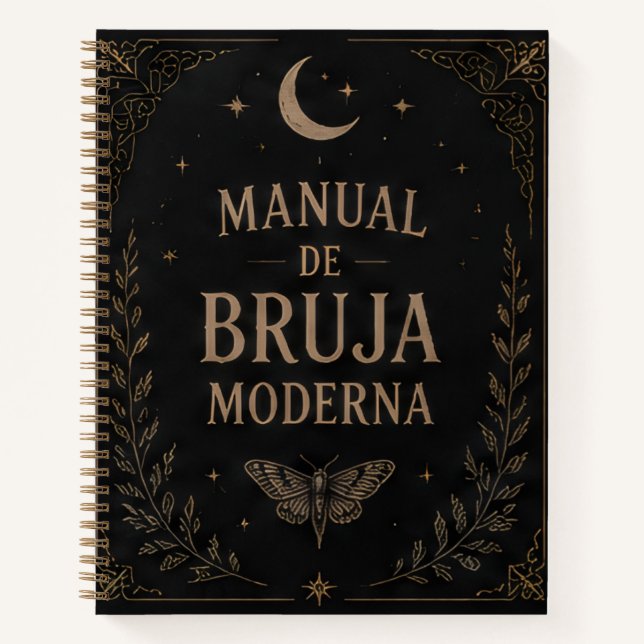 Black Modern Witch's Notebook/Manual Notizbuch (Vorderseite)