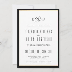 Black   Moderne   Faire-part de mariage
