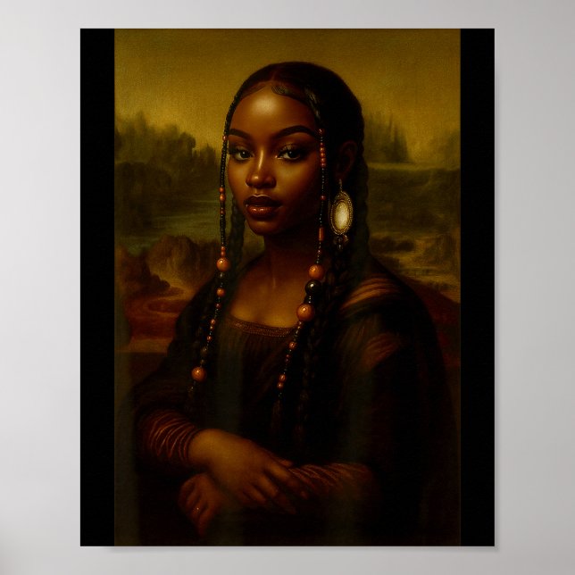 Black Mona Lisa Afro African American Melanin Blac Poster (Vorne)