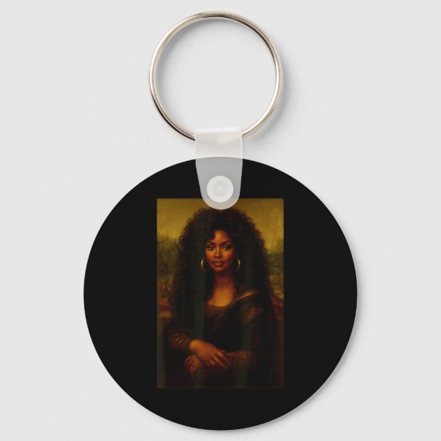 Black Mona Lisa Afro African American Melanin Blac Schlüsselanhänger (Vorderseite)
