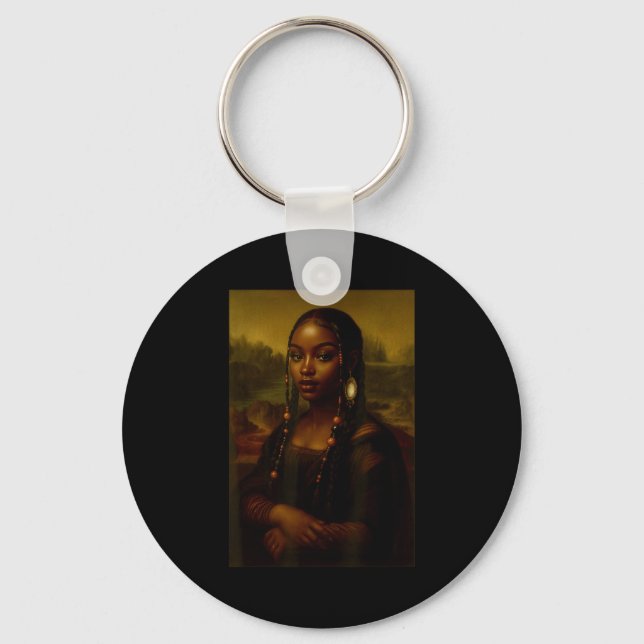Black Mona Lisa Afro African American Melanin Blac Schlüsselanhänger (Vorderseite)