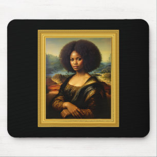 Black Mona Lisa Afro Königin Afrikanische Frau Bla Mousepad
