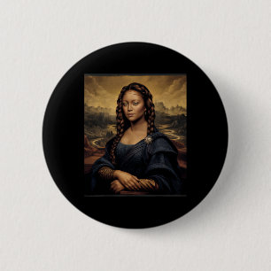 Black Mona Lisa Black History African Queen Button