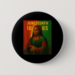 Black Mona Lisa Graphic Afro American June Button