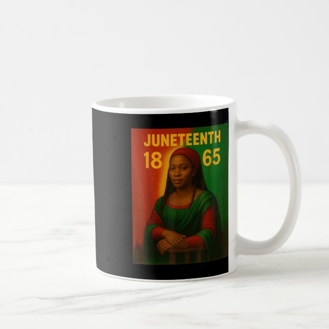 Black Mona Lisa Graphic Afro American June Kaffeetasse (Rechts)