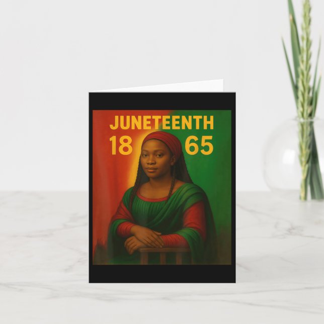 Black Mona Lisa Graphic Afro American June Karte (Vorderseite)