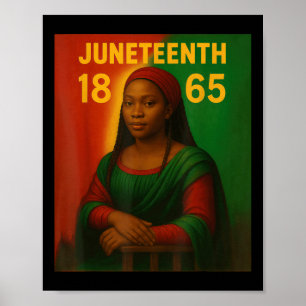 Black Mona Lisa Graphic Afro American June Poster
