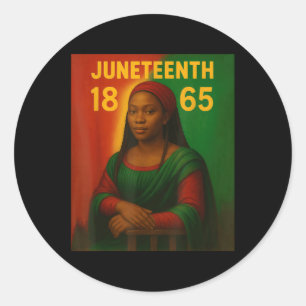 Black Mona Lisa Graphic Afro American June Runder Aufkleber