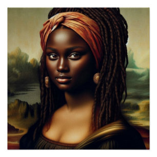 Black Mona Lisa Reimagined Art Print - afrozentris Poster