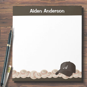 Black Monogram Baseball Hat Notepad Notizblock