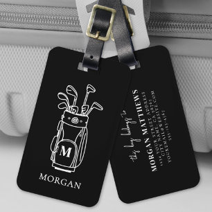 Black Monogram Golf Bag Gepäckanhänger