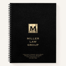 Black Monogram Lawyer Notebook Notizbuch