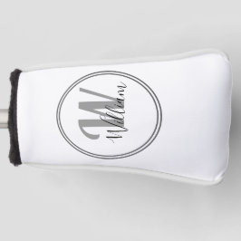 Black Monogram Minimalist Modern  Golf Headcover