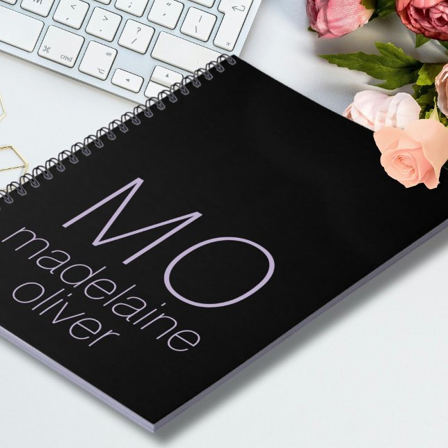 Black Monogram Notebook Journal Custom Initial Notizblock (Von Creator hochgeladen)